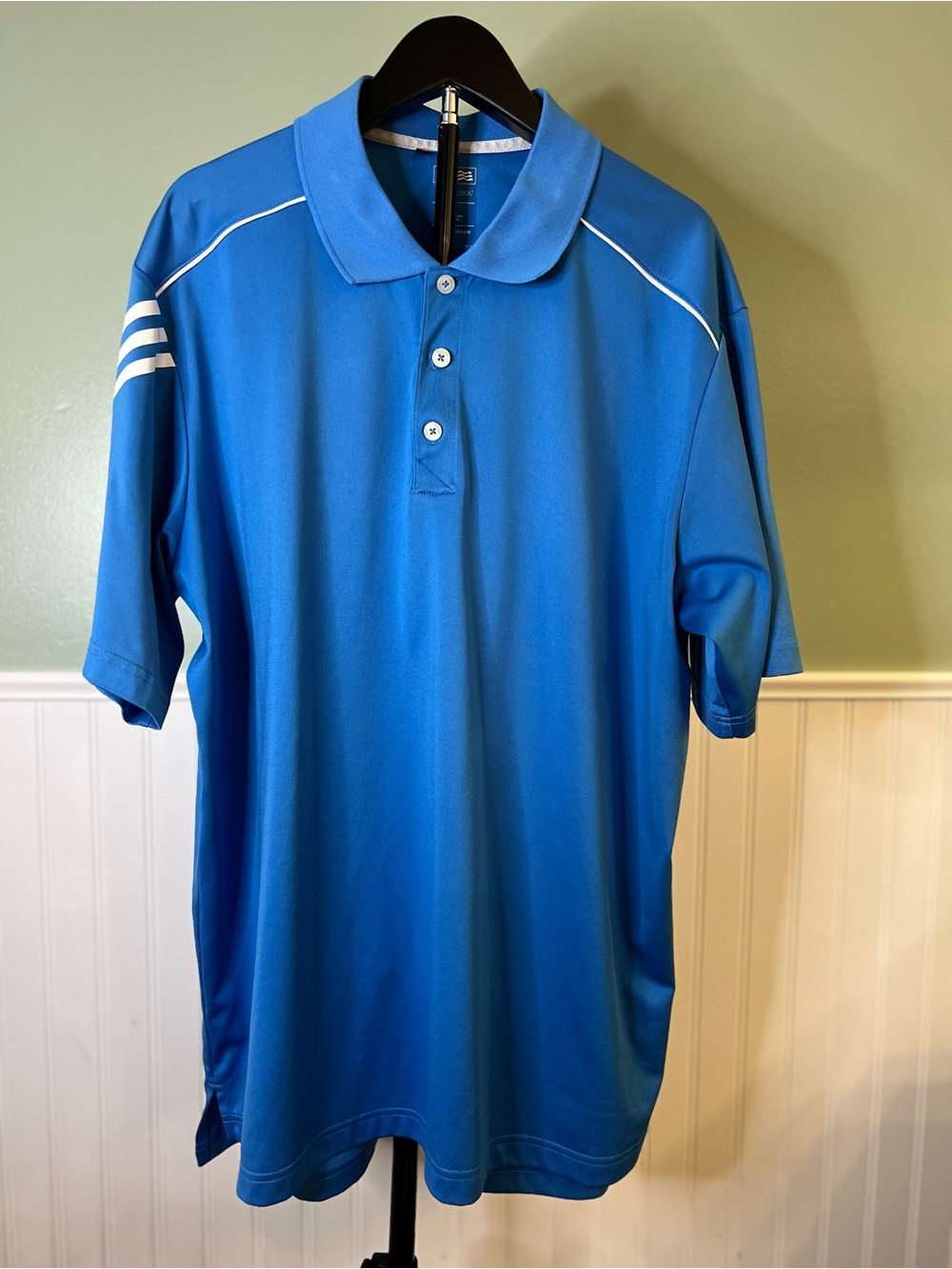 adidas Golf CLIMACOOL Blue Short Sleeve Polo. Size XL